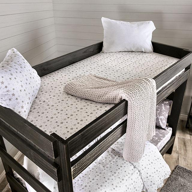 Arlette Twin/Twin Bunk Bed Brown, Black, Gray, & White - Just Furniture (PA) - Multi Location