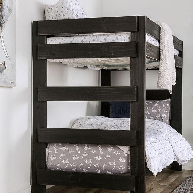 Arlette Twin/Twin Bunk Bed Brown, Black, Gray, & White - Just Furniture (PA) - Multi Location