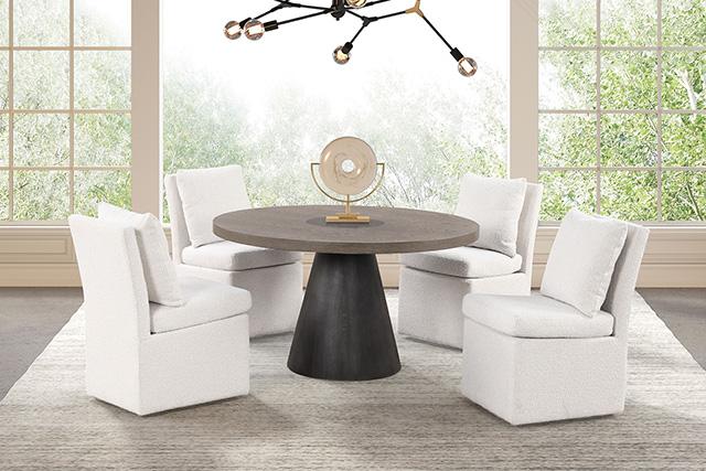 Broager 5 Pc Dining Table Set (Light Gray Swivel Chairs) - Just Furniture (PA) - Multi Location