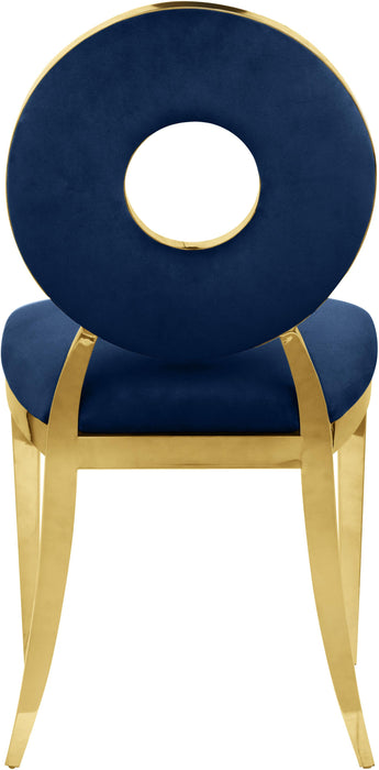 Carousel Navy Velvet Dining Chair
