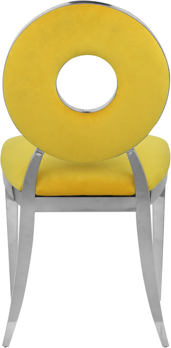 Carousel Yellow Velvet Dining Chair