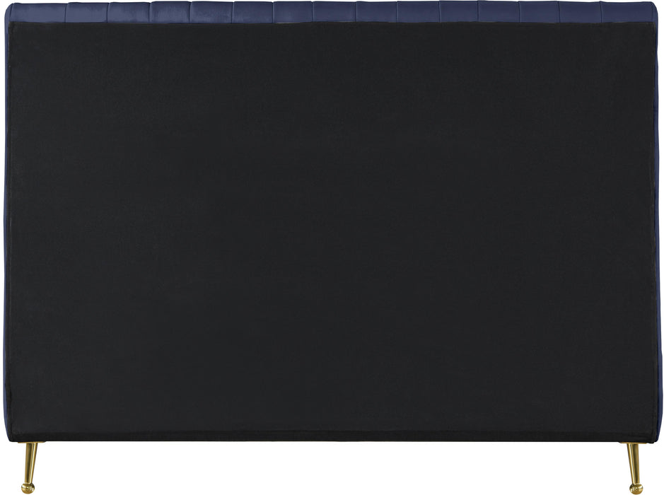 Zara Navy Velvet Full Bed (3 Boxes)
