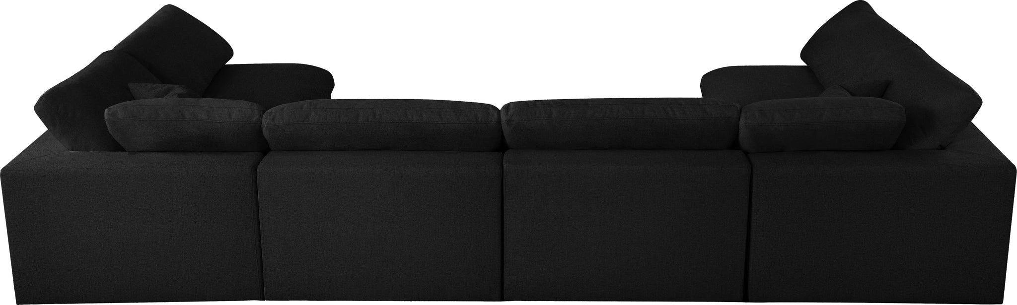 Serene Black Linen Fabric Deluxe Cloud Modular Sectional