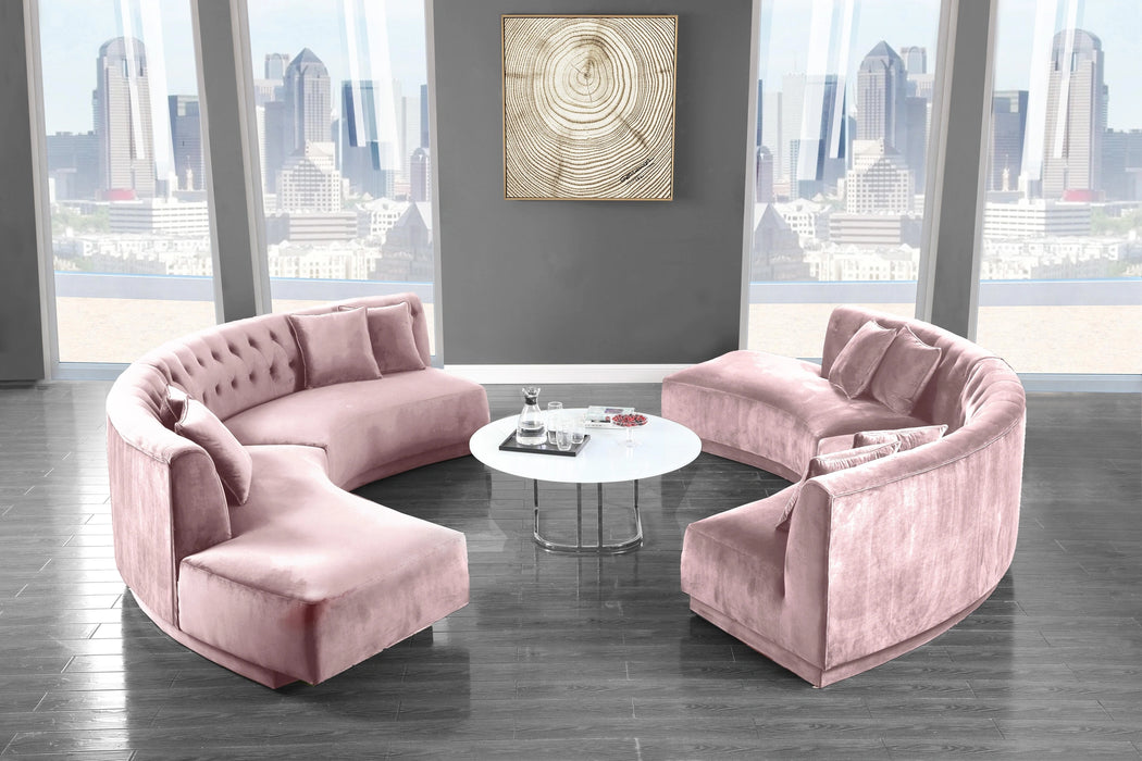 Kenzi Pink Velvet 2pc. Sectional