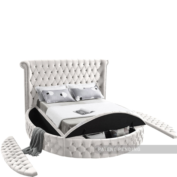 Luxus Cream Velvet King Bed (3 Boxes)