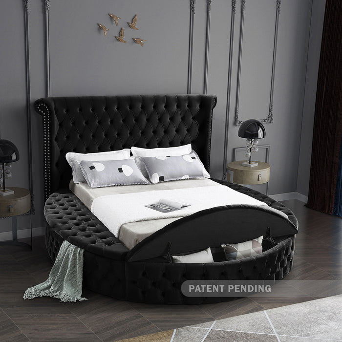 Luxus Black Velvet King Bed (3 Boxes)
