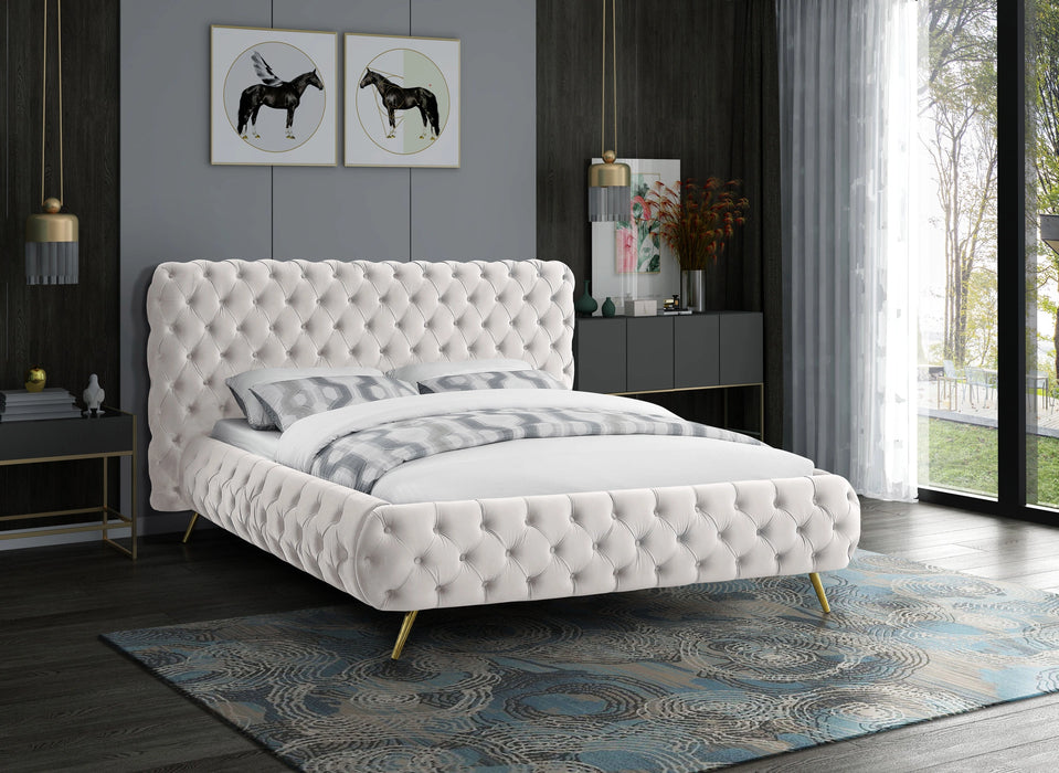 Delano Cream Velvet King Bed