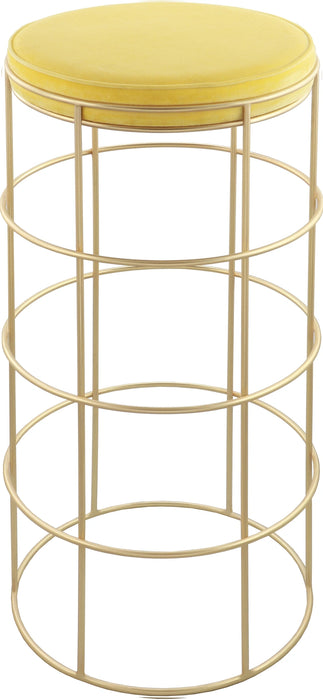 Rebar Yellow Velvet Bar Stool