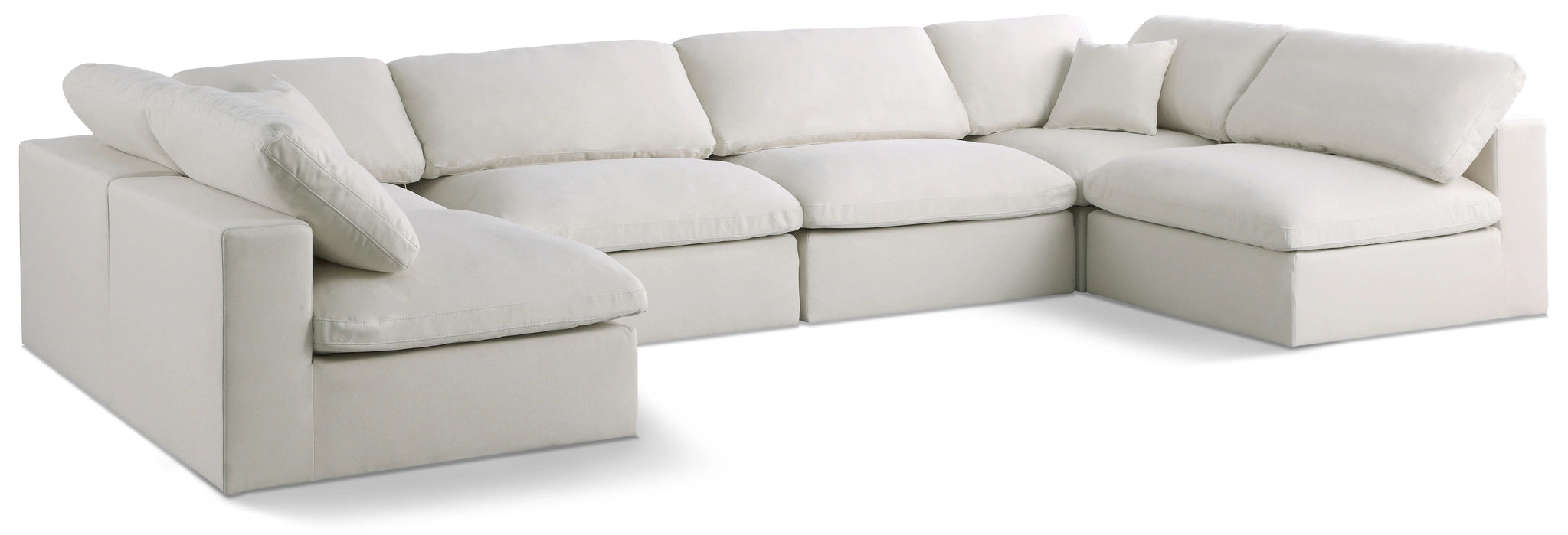 Plush Cream Velvet Standard Cloud Modular Sectional