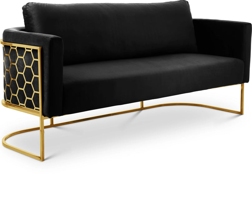 Casa Black Velvet Sofa