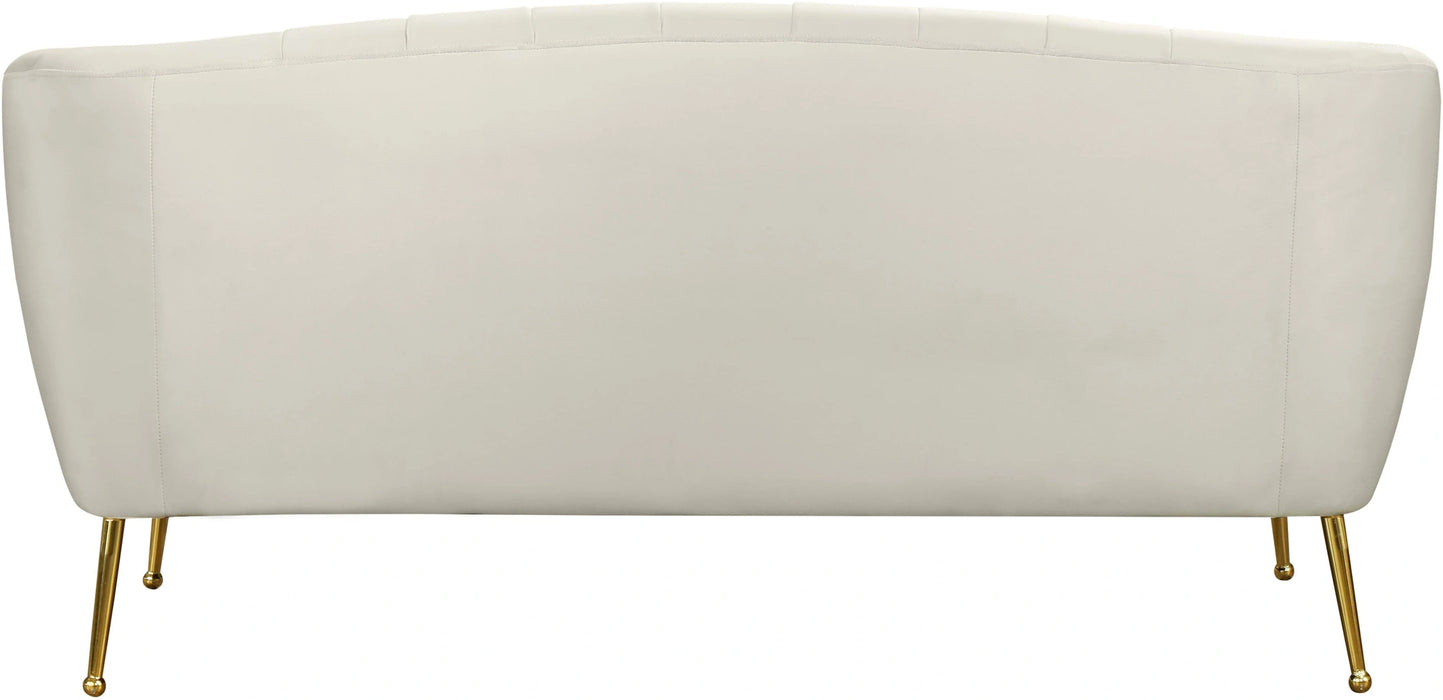 Tori Cream Velvet Loveseat