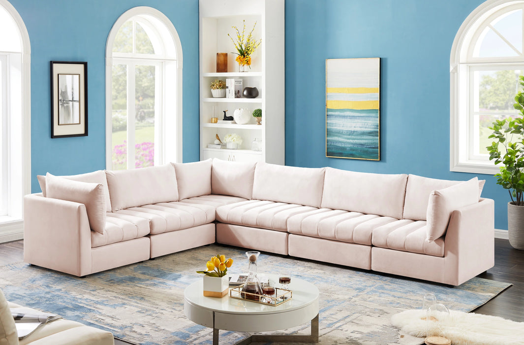 Jacob Pink Velvet Modular Sectional