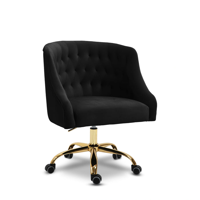 Arden Black Velvet Office Chair