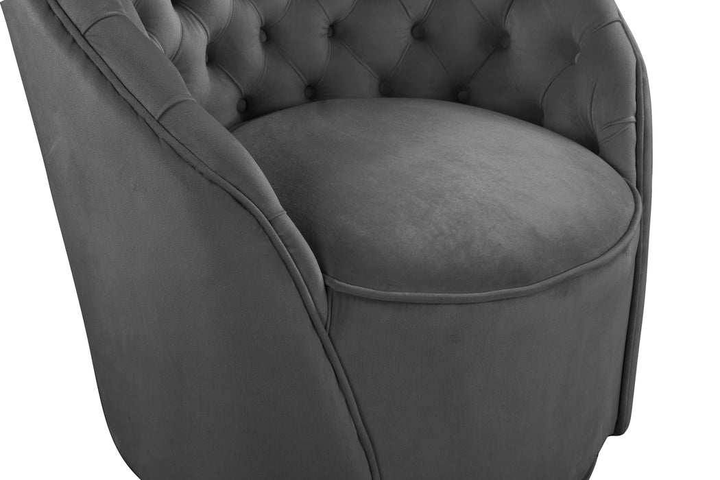 Alessio Grey Velvet Accent Chair