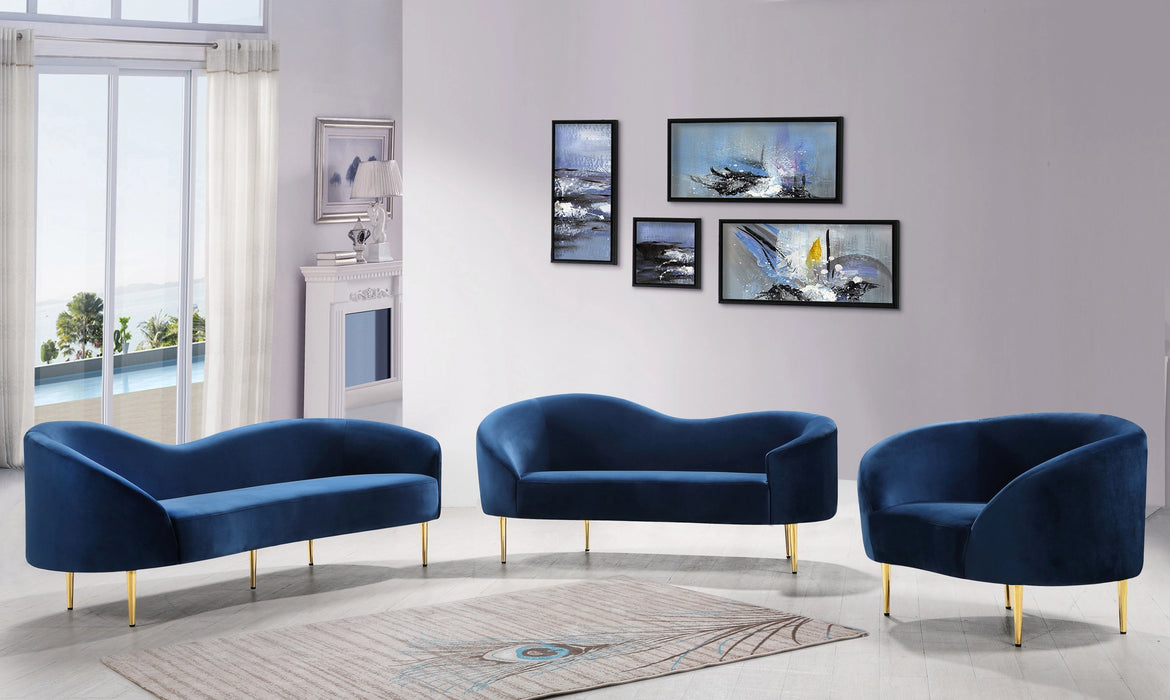 Ritz Navy Velvet Chair