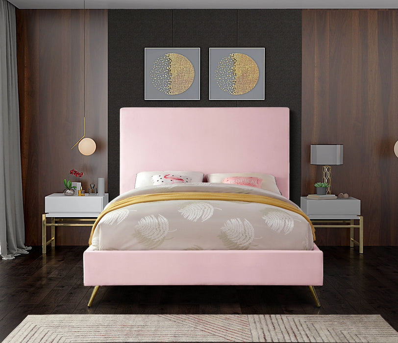 Jasmine Pink Velvet King Bed