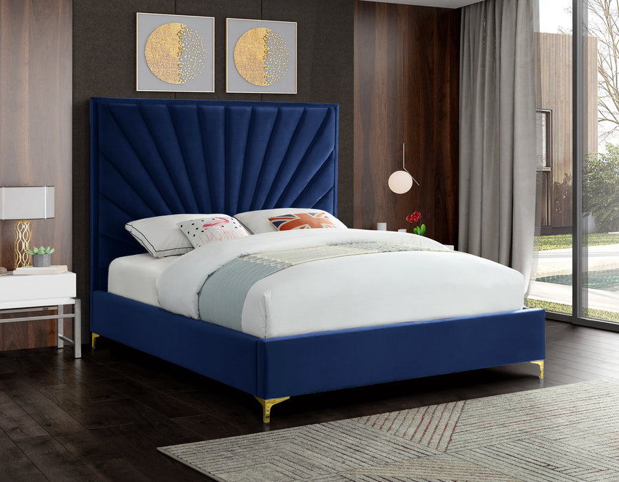 Eclipse Navy Velvet King Bed