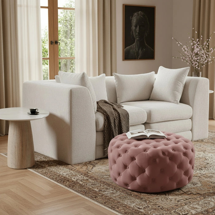 Addison Pink Velvet Ottoman/Bench
