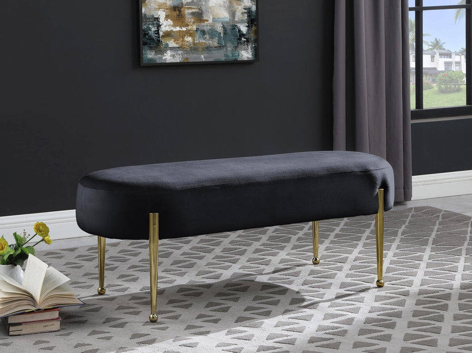 Gia Black Velvet Bench