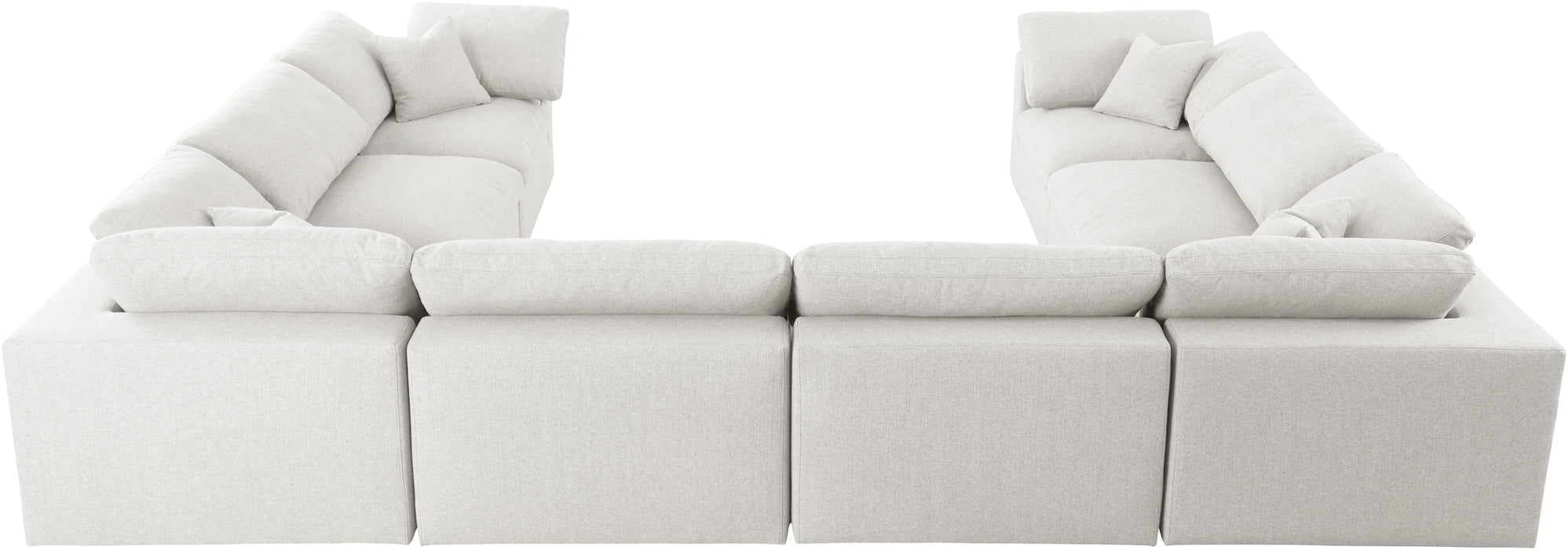 Serene Cream Linen Fabric Deluxe Cloud Modular Sectional