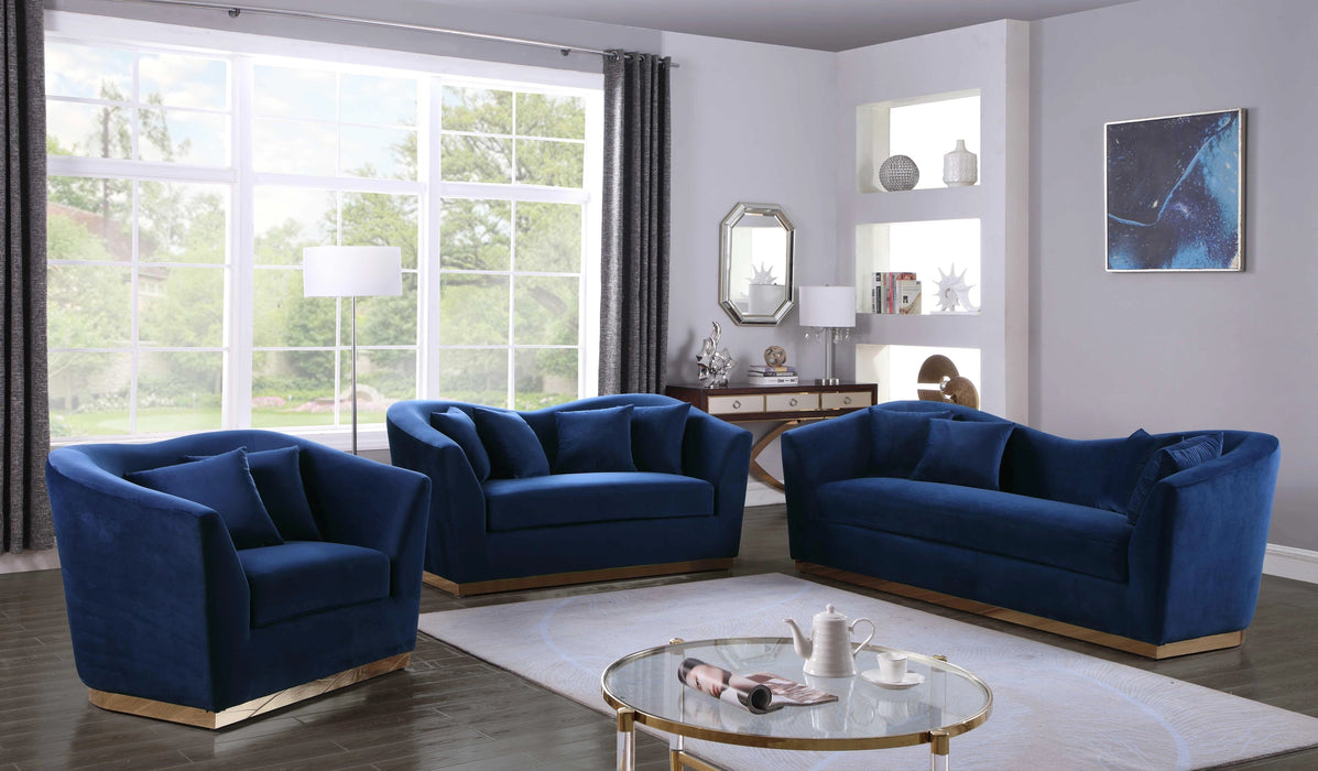 Arabella Navy Velvet Chair