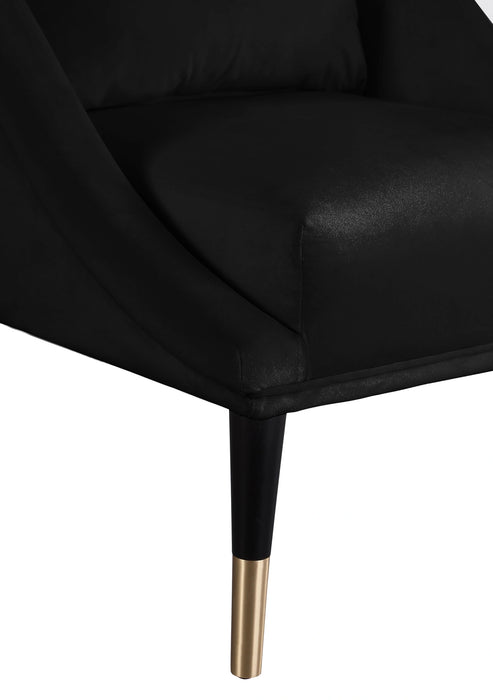 Elegante Black Velvet Accent Chair