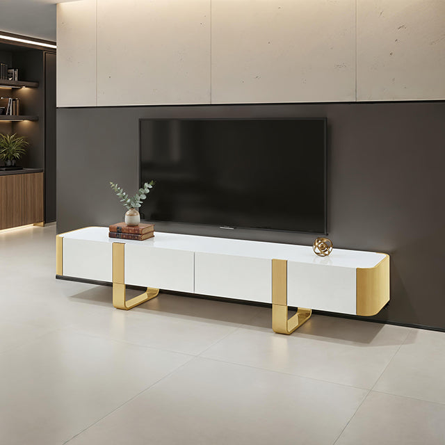 Larvik TV Stand White w/ Gold Frame - Just Furniture (PA) - Multi Location
