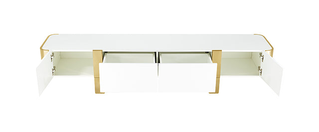 Larvik TV Stand White w/ Gold Frame - Just Furniture (PA) - Multi Location