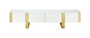 Larvik TV Stand White w/ Gold Frame - Just Furniture (PA) - Multi Location