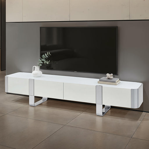 Larvik TV Stand White w/ Silver Frame - Just Furniture (PA) - Multi Location