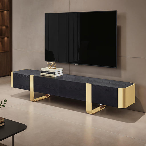 Leknes TV Stand Black w/ Gold Frame - Just Furniture (PA) - Multi Location