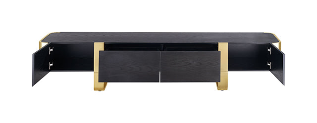 Leknes TV Stand Black w/ Gold Frame - Just Furniture (PA) - Multi Location