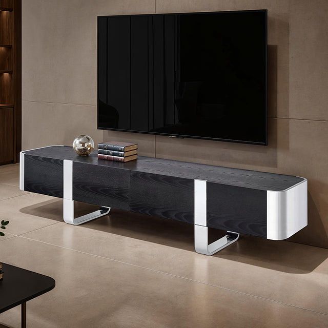 Leknes TV Stand Black w/ Silver Frame - Just Furniture (PA) - Multi Location