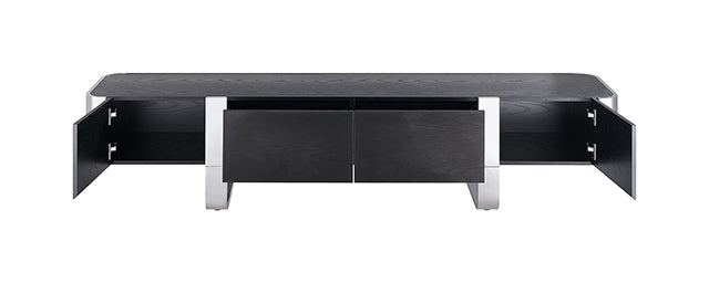 Leknes TV Stand Black w/ Silver Frame - Just Furniture (PA) - Multi Location