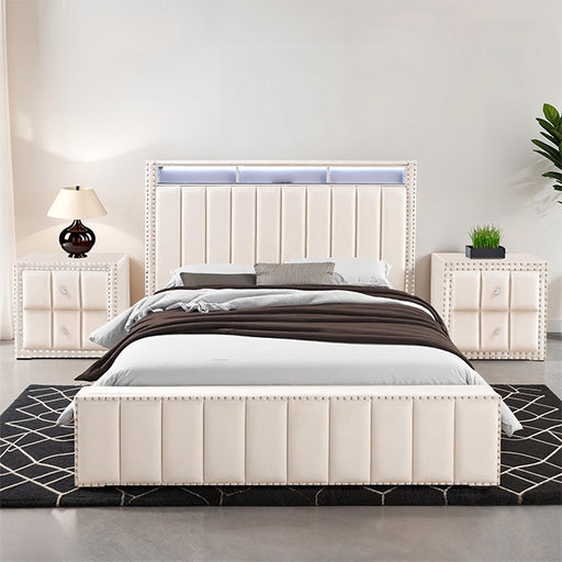 Farese Queen Bed w/ 2 Nightstands - Just Furniture (PA) - Multi Location