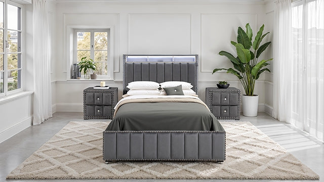 Farese Queen Bed w/ 2 Nightstands - Just Furniture (PA) - Multi Location